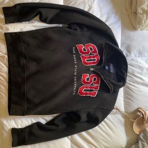 black quarter zip SDSU sweatshirt